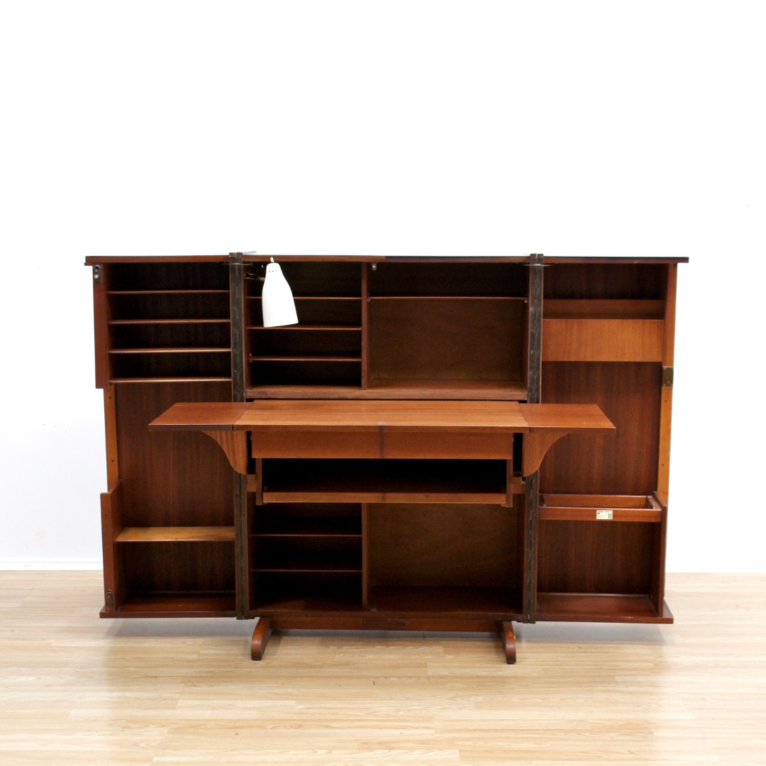 MID CENTURY MAGIC BOX HOME OFFICE DESK BY MUMENTHALER & MEIER FOR NEWCRAFT LTD IN ROSEWOOD