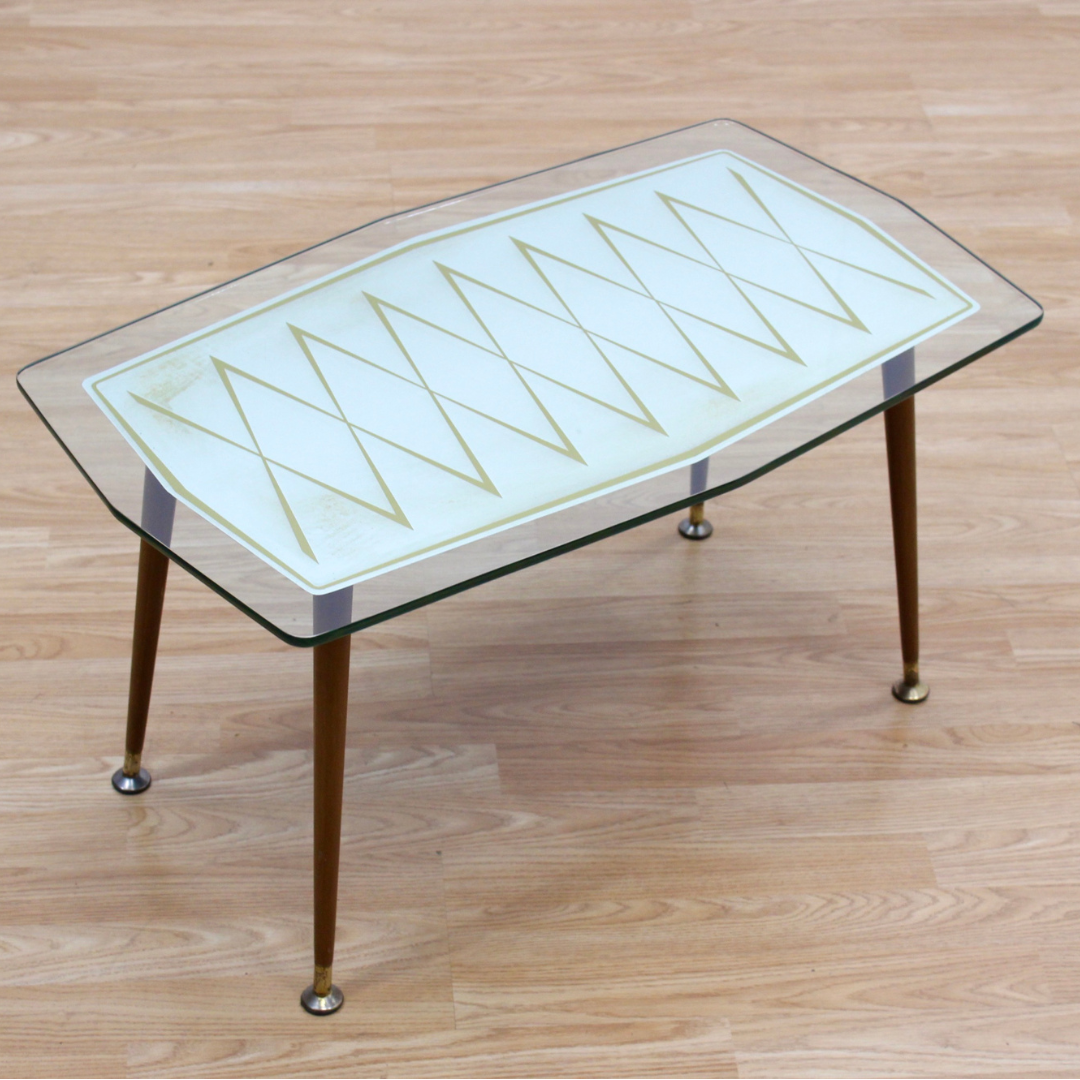 VINTAGE 1960S MIRRORED ATOMIC COFFEE TABLE