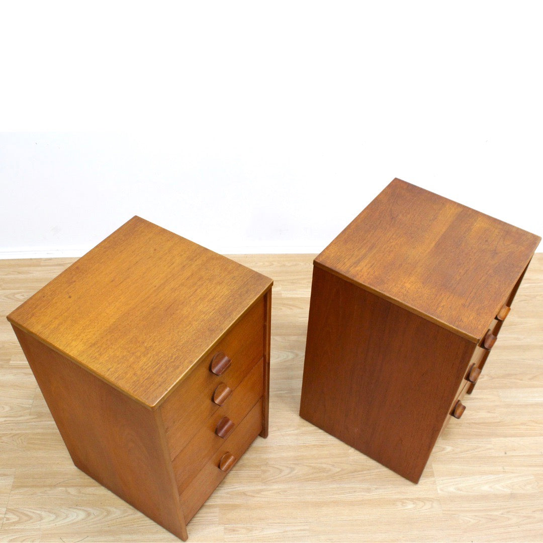 MID CENTURY TEAK NIGHTSTANDS BY STAG FURNITURE