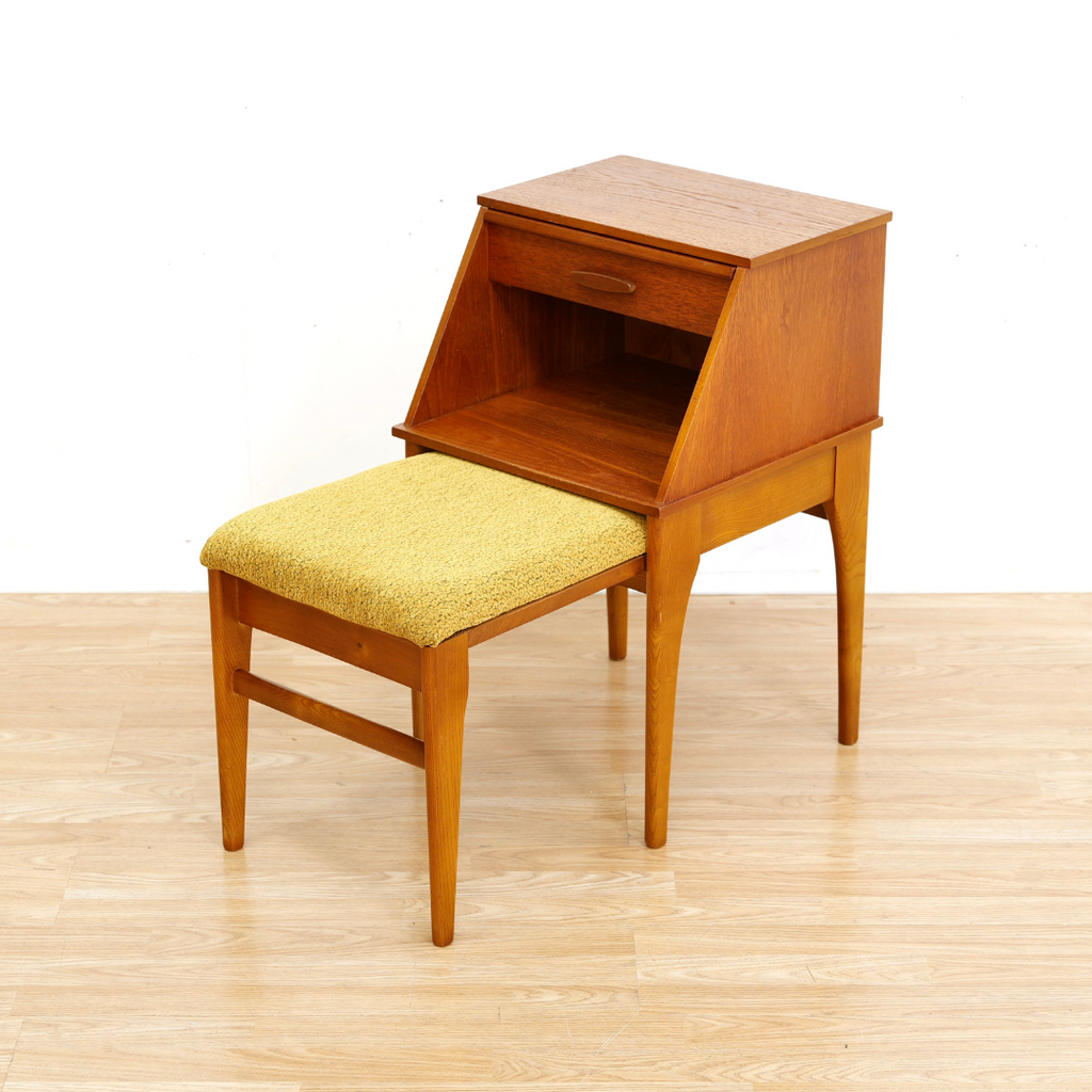 MID CENTURY PULL OUT ENTRYWAY BENCH SIDE TABLE BY CHIPPY HEATH