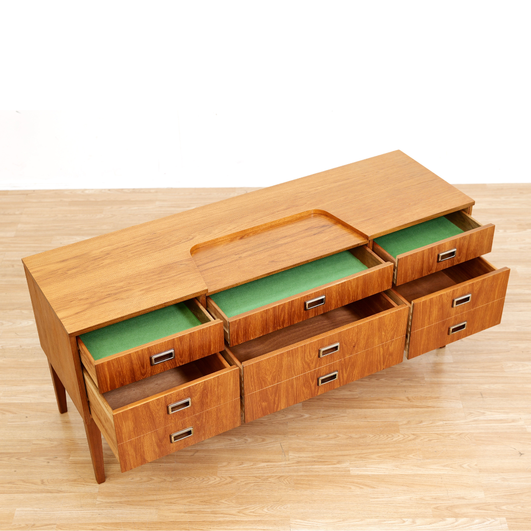 Mid Century Six Drawer Teak Dresser