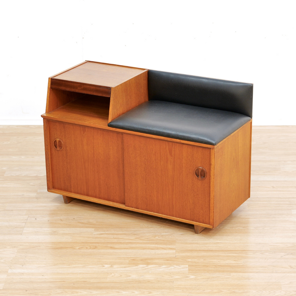 MID CENTURY ENTRYWAY BENCH IN TEAK BY CHIPPY HEATH