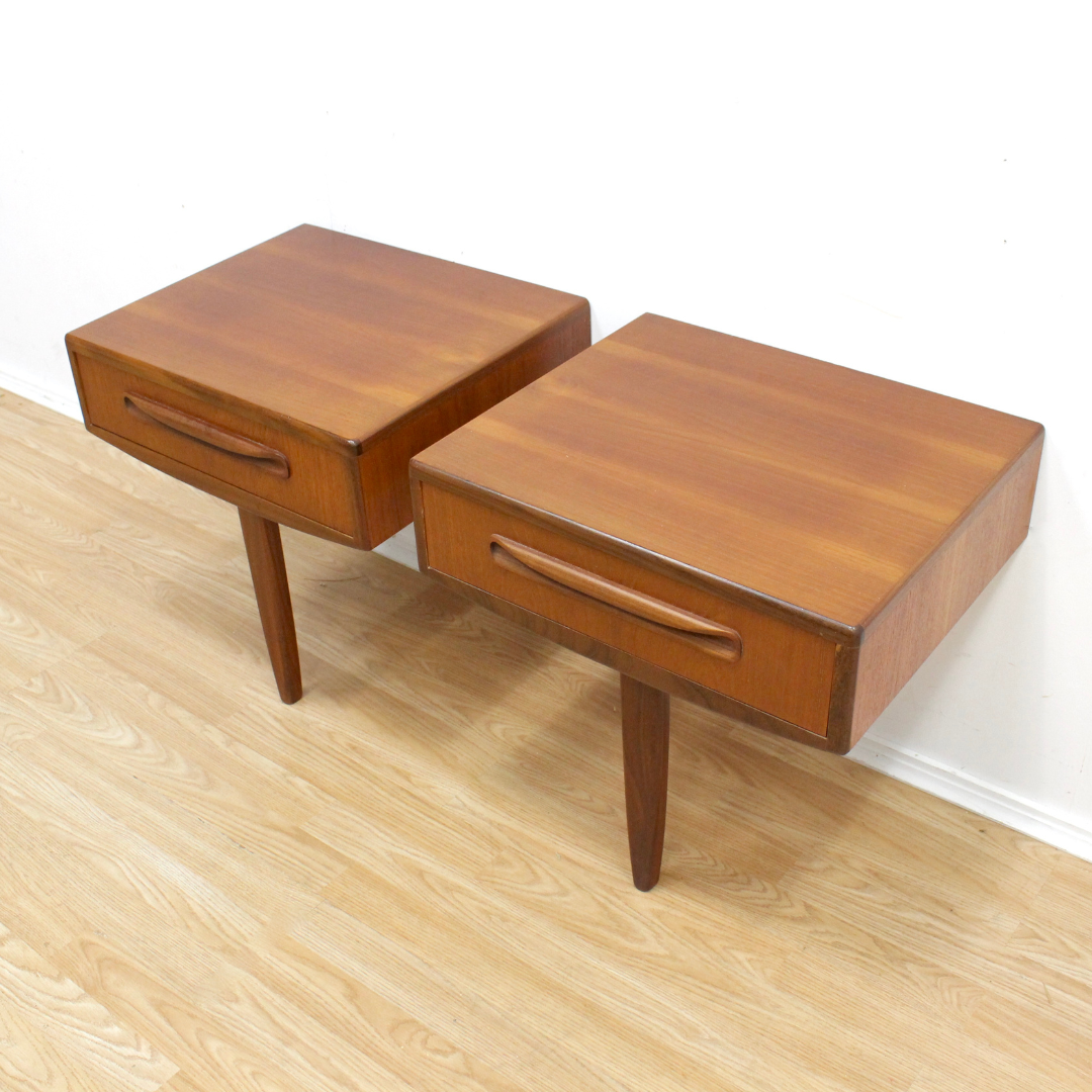 MID CENTURY TEAK NIGHTSTANDS BY VB WILKINS FOR G PLAN