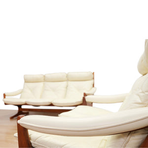 VINTAGE SCANDINAVIAN DESIGN LEATHER SOFA SET BY SODA GALVANO FOR LIED MOBLER
