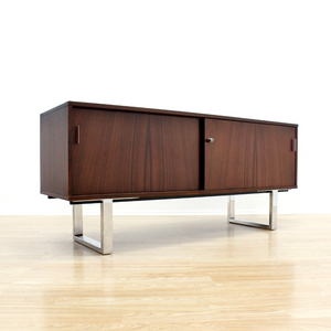 1970S ROSEWOOD & CHROME CREDENZA BY TREVOR CHINN & RAY LEIGH FOR GORDON RUSSELL