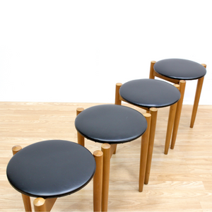 SET OF FOUR MID CENTURY STOOLS BY LEGATE FURNITURE OF SCOTLAND