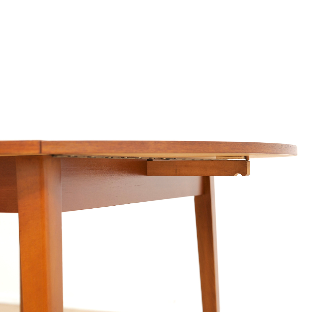 MID CENTURY DROP LEAF DINING TABLE AND FOUR CHAIRS