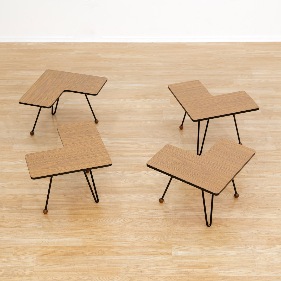 SET OF FOUR VINTAGE MODULAR SIDE TABLES