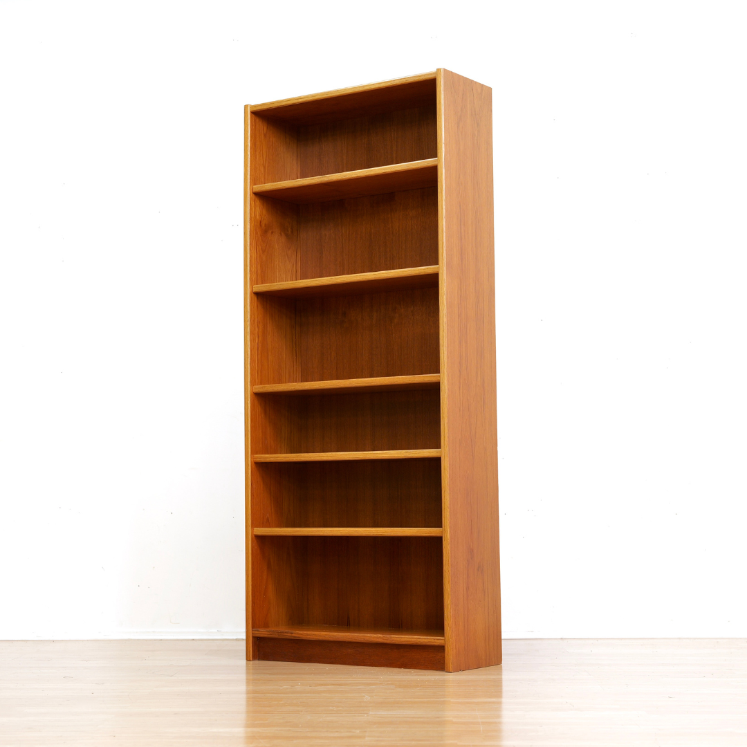 1970s Danish Modern Tall Teak Bookcase