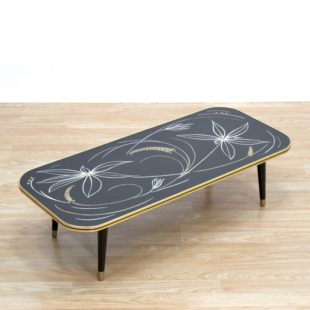 MID CENTURY ATOMIC FLORAL COFFEE TABLE