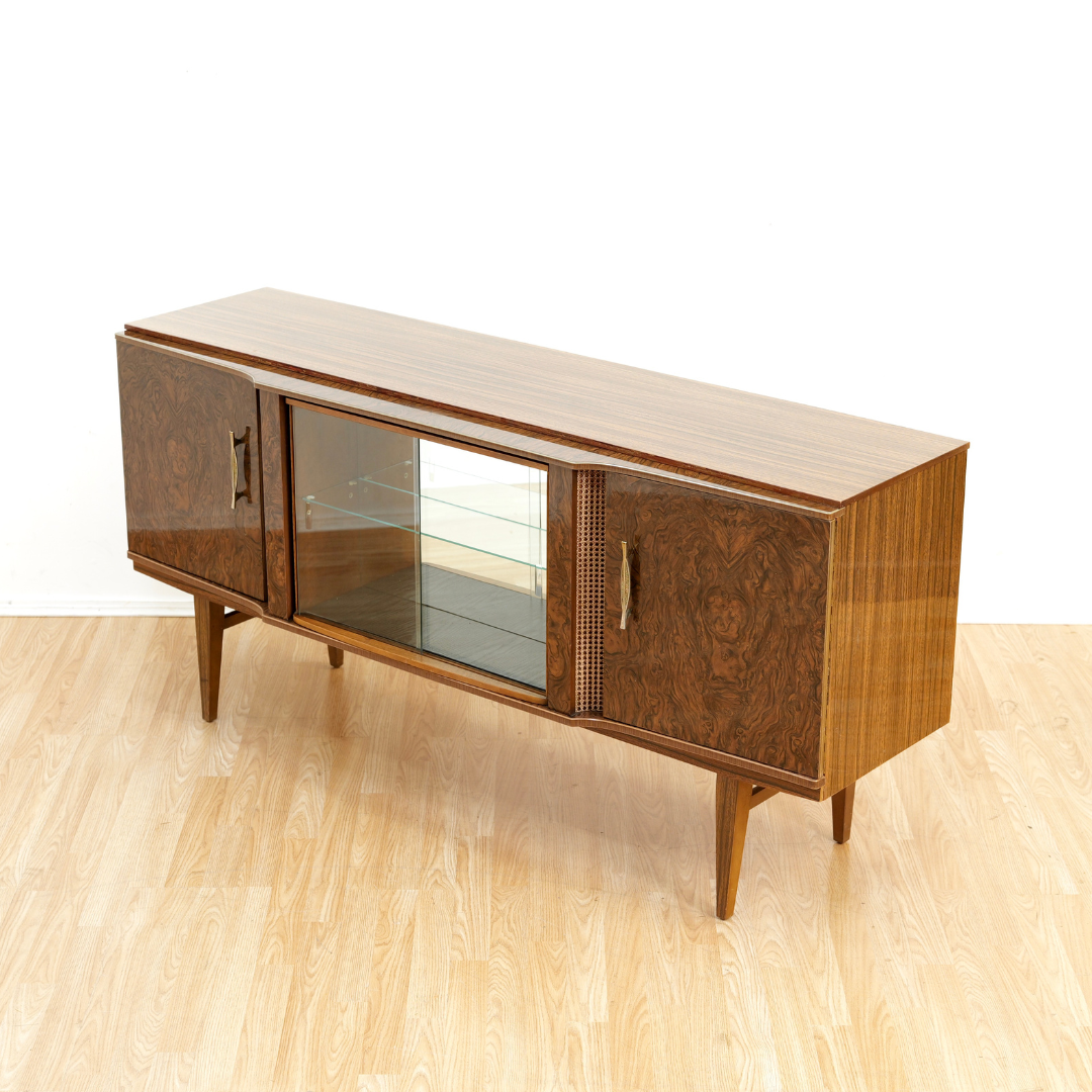 MID CENTURY COCKTAIL CABINET CREDENZA BY BEAUTILITY FURNITURE