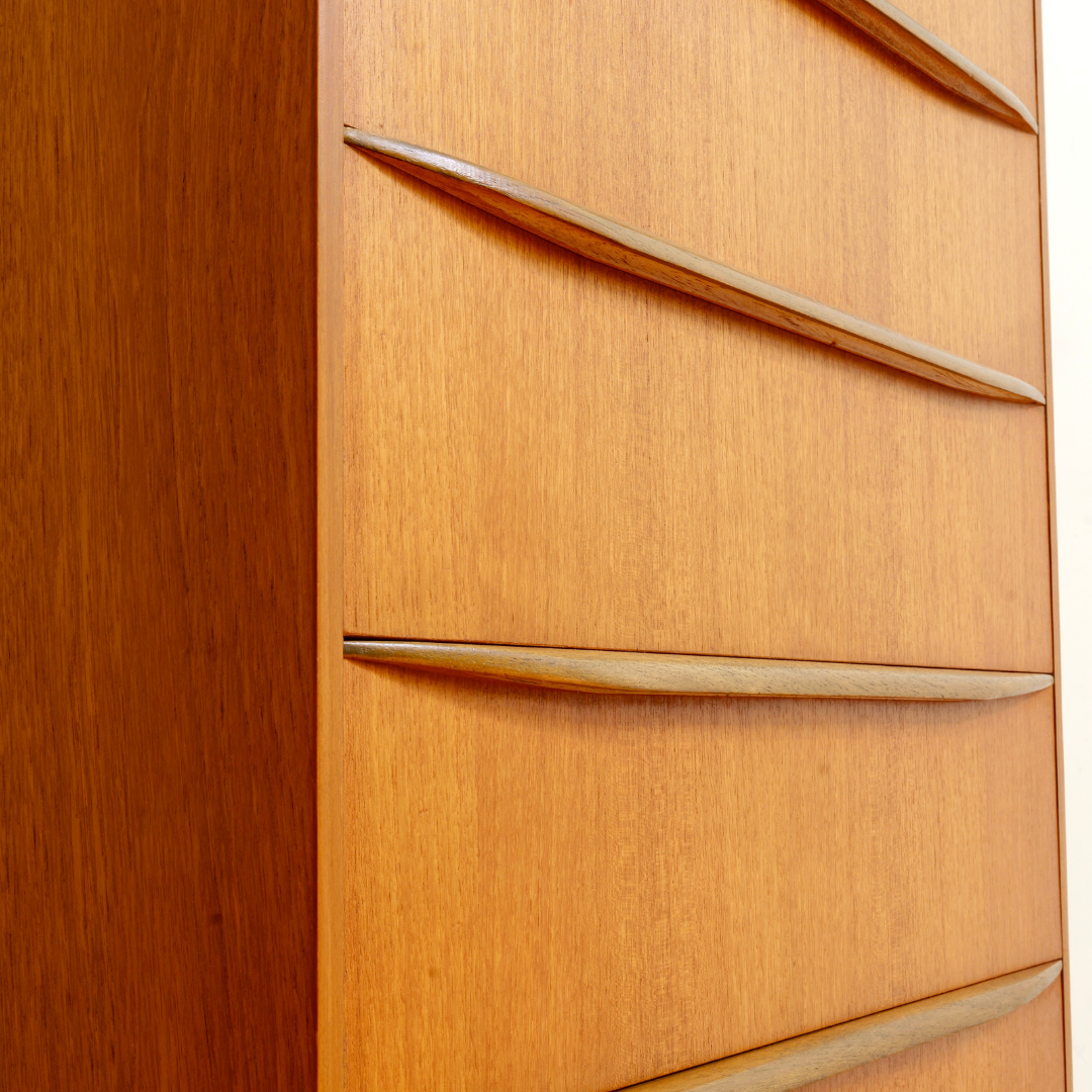 Mid Century Tallboy Teak Dresser