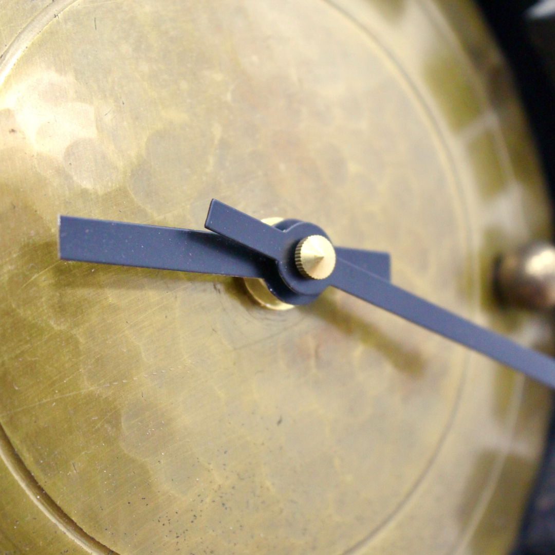 MID CENTURY CAST IRON BRUTALIST CLOCK MADE IN GERMANY