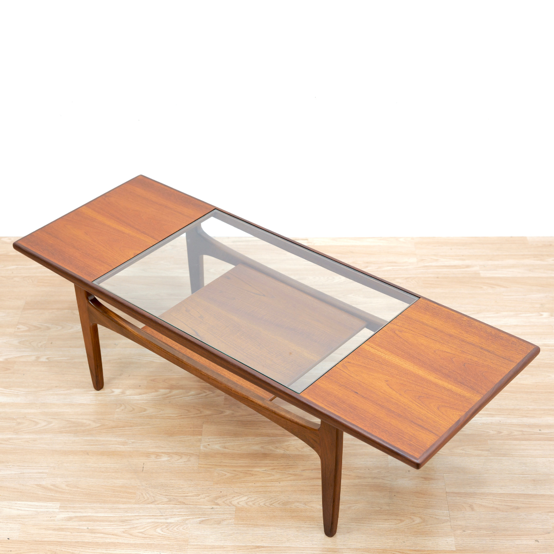 MID CENTURY LONG JOHN TEAK COFFEE TABLE BY VB WILKINS FOR G PLAN