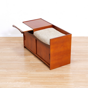 MID CENTURY ENTRYWAY BENCH IN TEAK BY CHIPPY HEATH