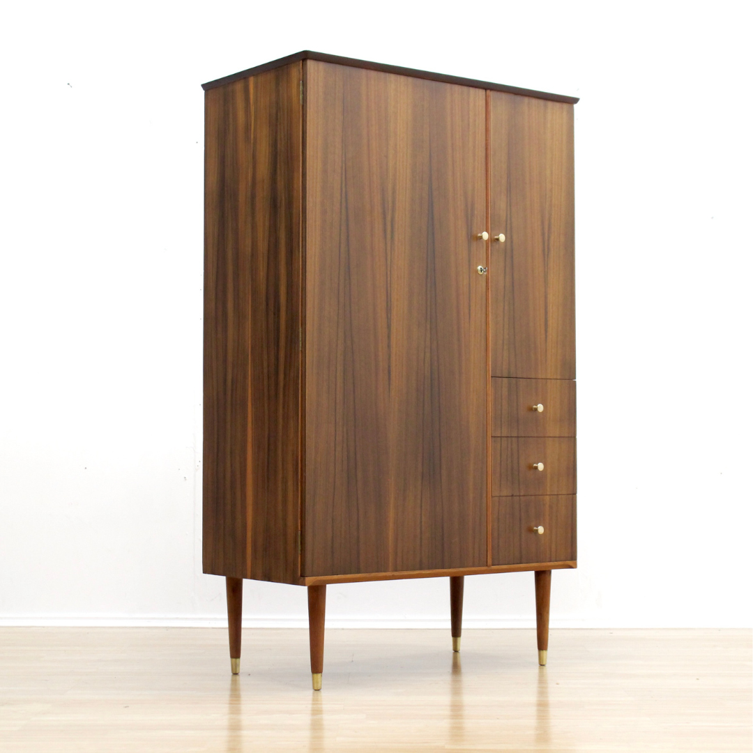 MID CENTURY ARMOIRE COAT CLOSET BY UNIFLEX FURNITURE