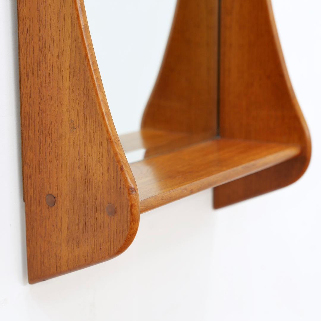 MID CENTURY DANISH TEAK WALL MIRROR BY CLARK EATON