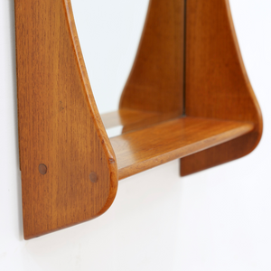 MID CENTURY DANISH TEAK WALL MIRROR BY CLARK EATON