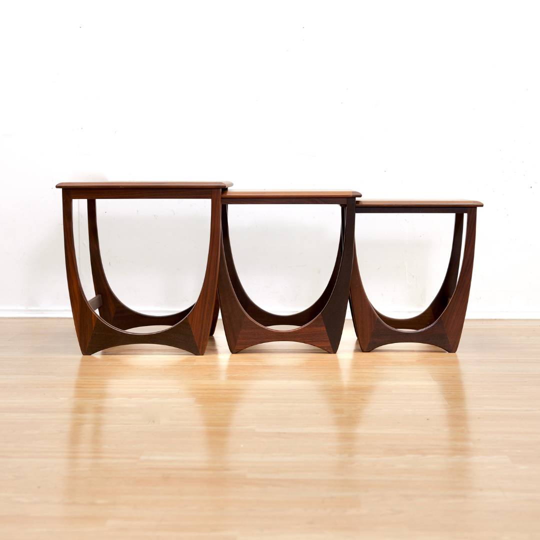 MID CENTURY ASTRO NESTING TABLES BY VB WILKINS FOR G PLAN