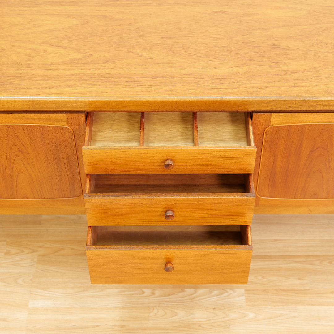MID CENTURY TEAK CREDENZA BY NATHAN FURNITURE
