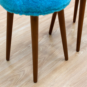 PAIR OF MID CENTURY FAUX FUR STOOLS