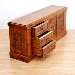 1970S HAND CARVED BRUTALIST DINING SET BY AQUARIUS ENTERPRISES AFRICA