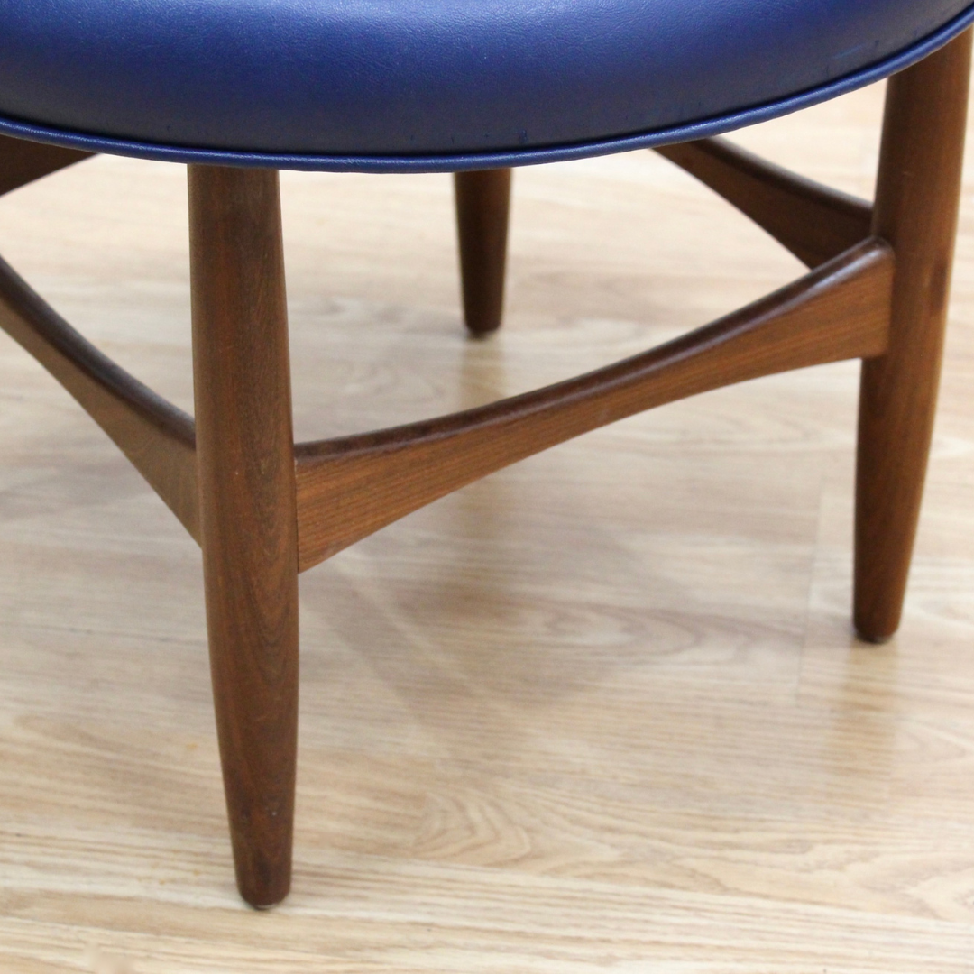 MID CENTURY VANITY STOOL BY KOFOD LARSEN FOR G PLAN IN BLUE