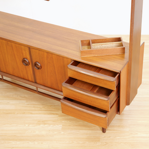 MID CENTURY DANISH TEAK ROOM DIVIDER CREDENZA BOOKCASE