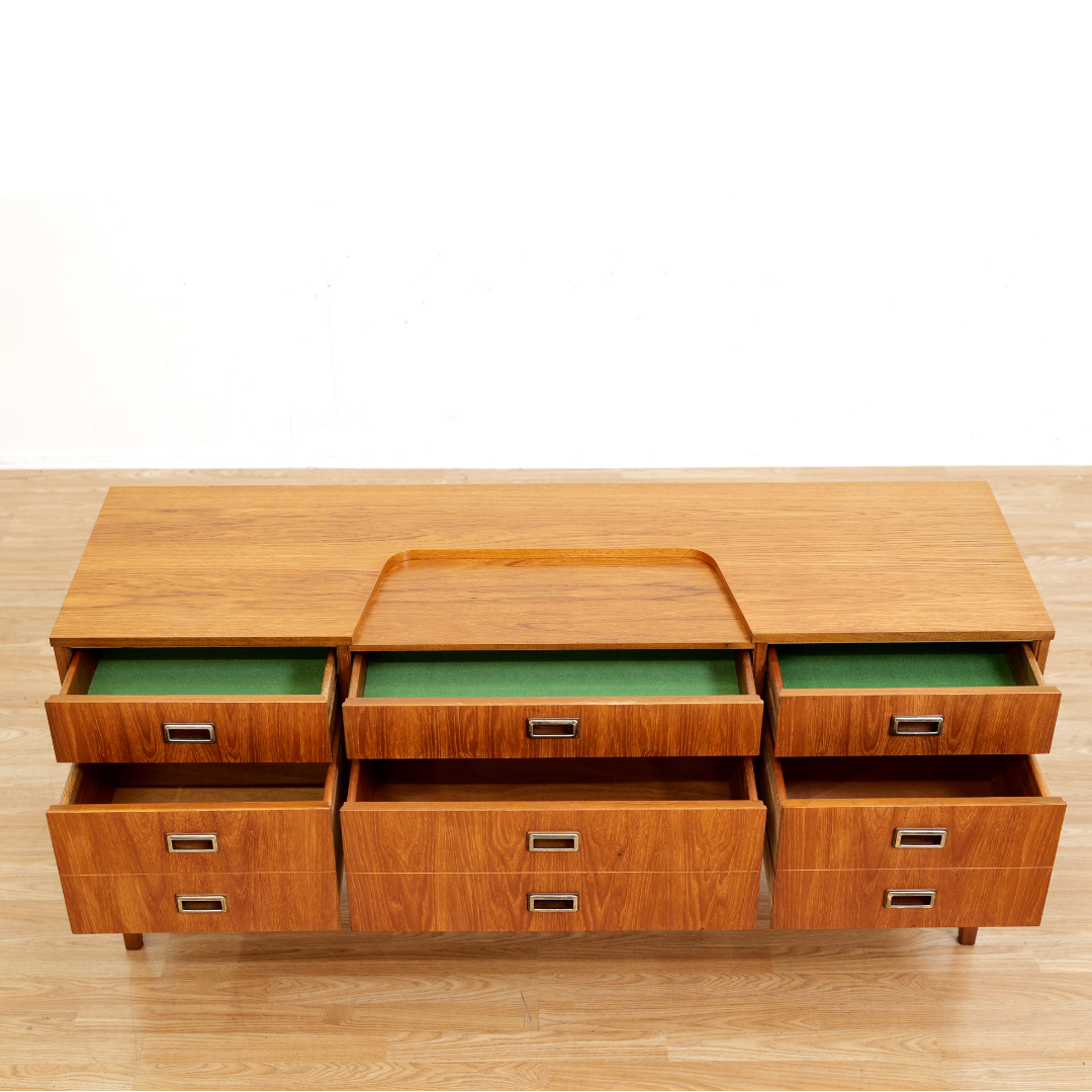Mid Century Six Drawer Teak Dresser