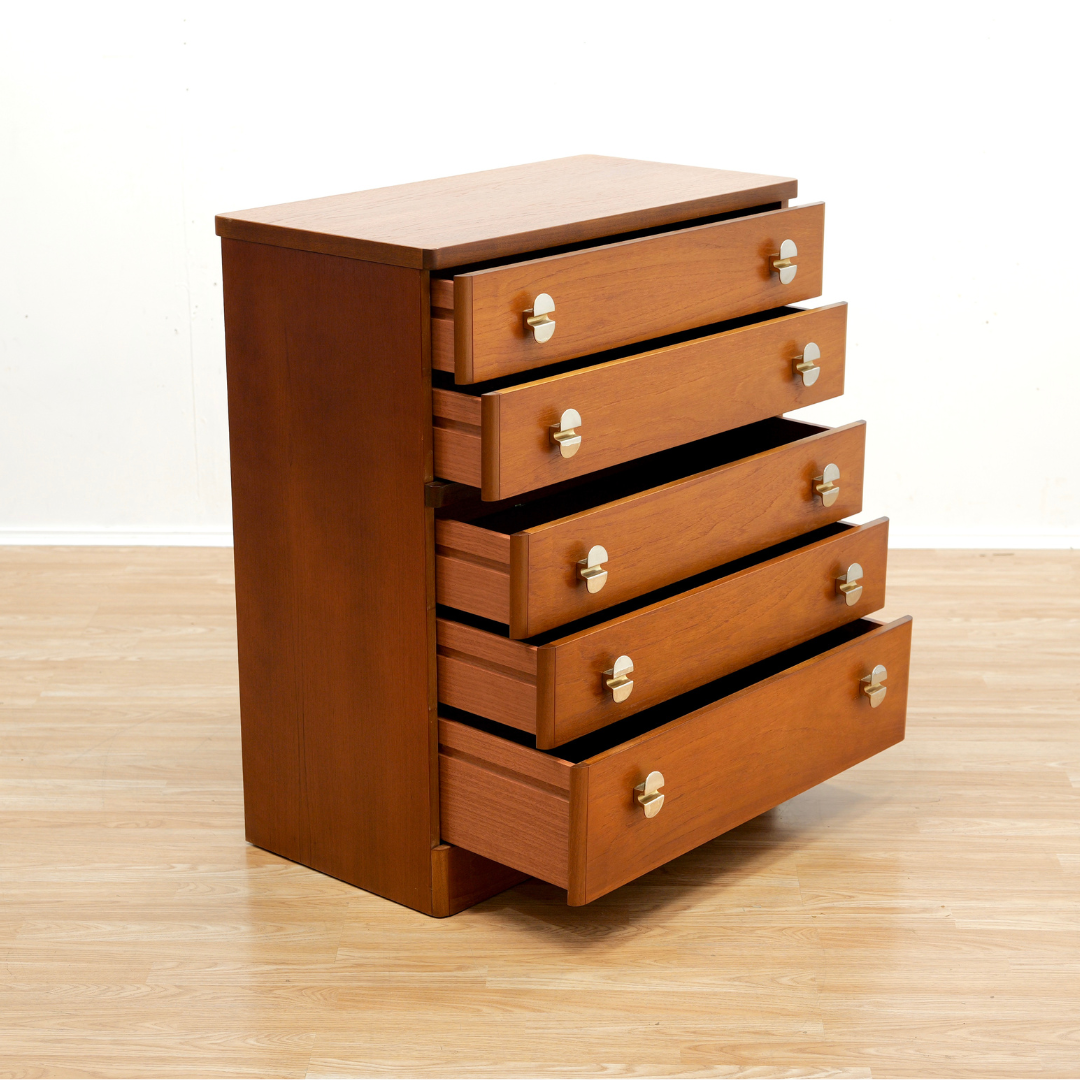 TALL MID CENTURY TEAK DRESSER BY STAG FURNITURE