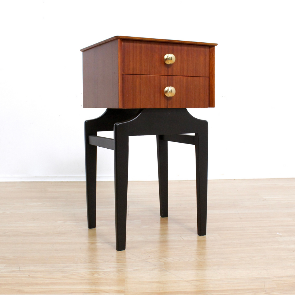 VINTAGE 1960S NIGHTSTAND IN TOLA & BLACK