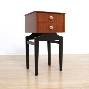 VINTAGE 1960S NIGHTSTAND IN TOLA & BLACK