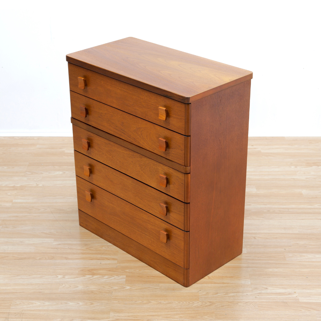 MID CENTURY TEAK TALL DRESSER BY STAG FURNITURE