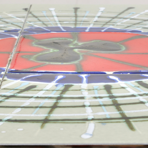 MID CENTURY CHROME & TILE COFFEE TABLE BY JULIETTE BELARTI