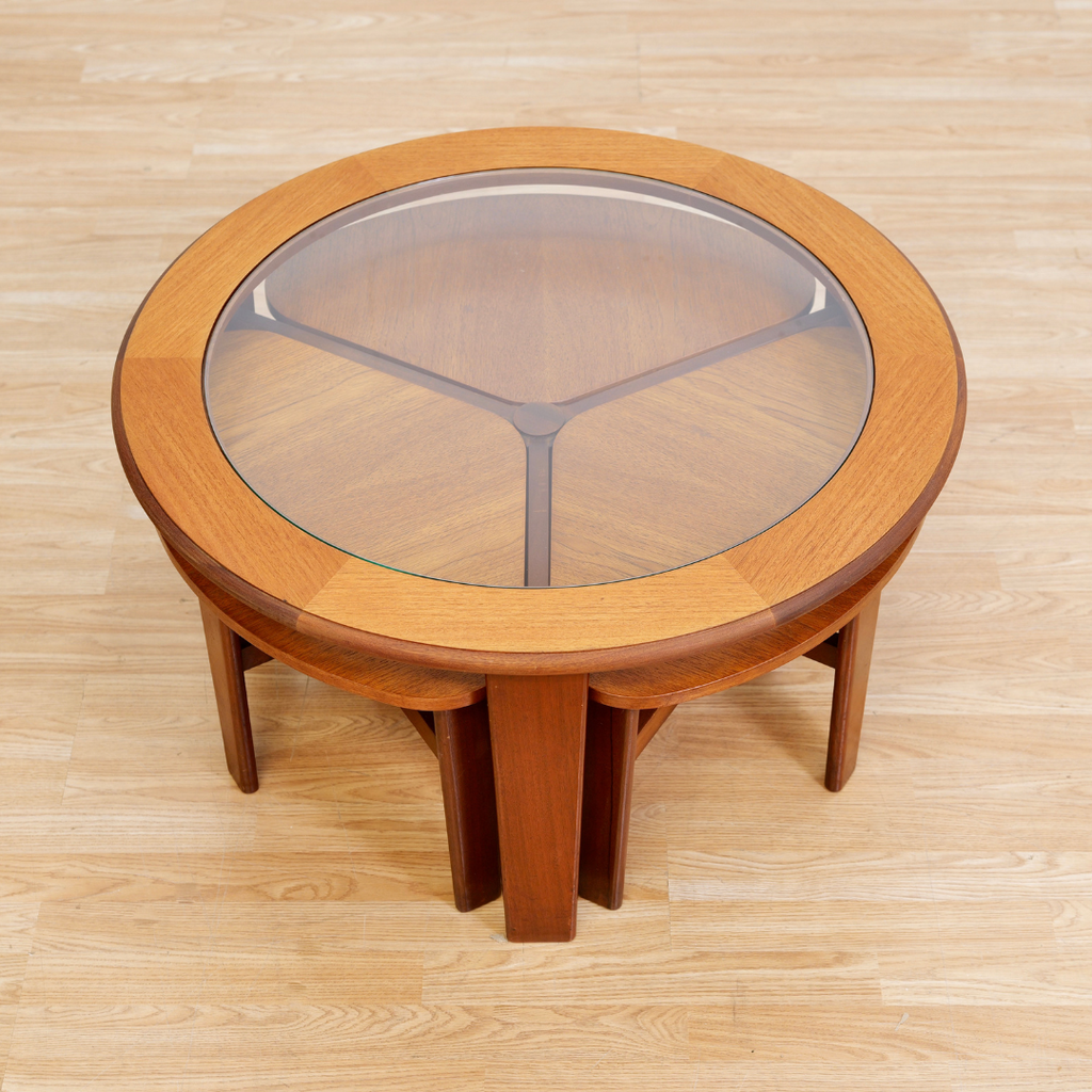 MID CENTURY TRINITY NESTING TABLES BY STONEHILL FURNITURE