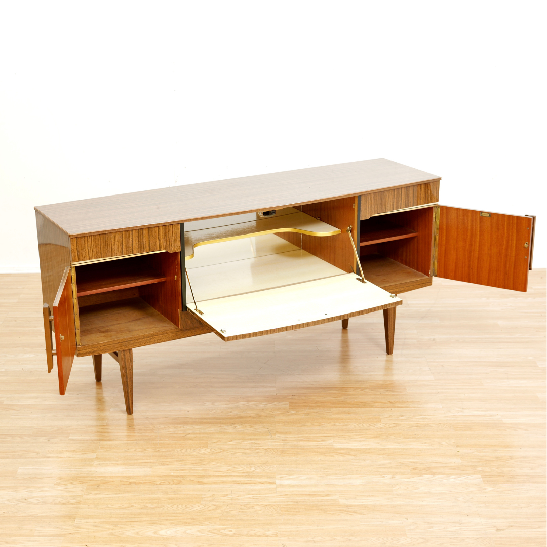 MID CENTURY MELAMINE BAR CREDENZA BY BEAUTILITY