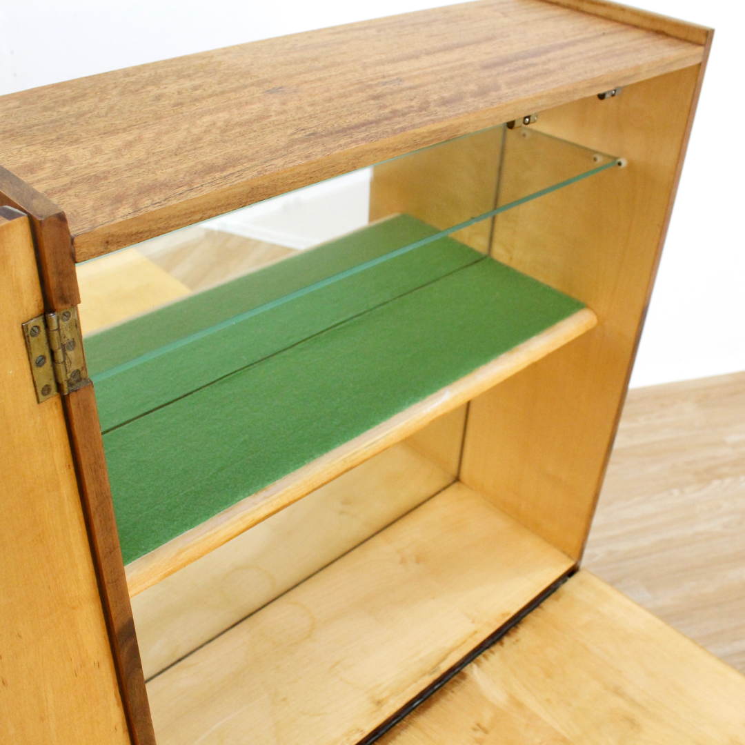 1950S ATOMIC DROP DOWN LIQUOR CABINET DRY BAR