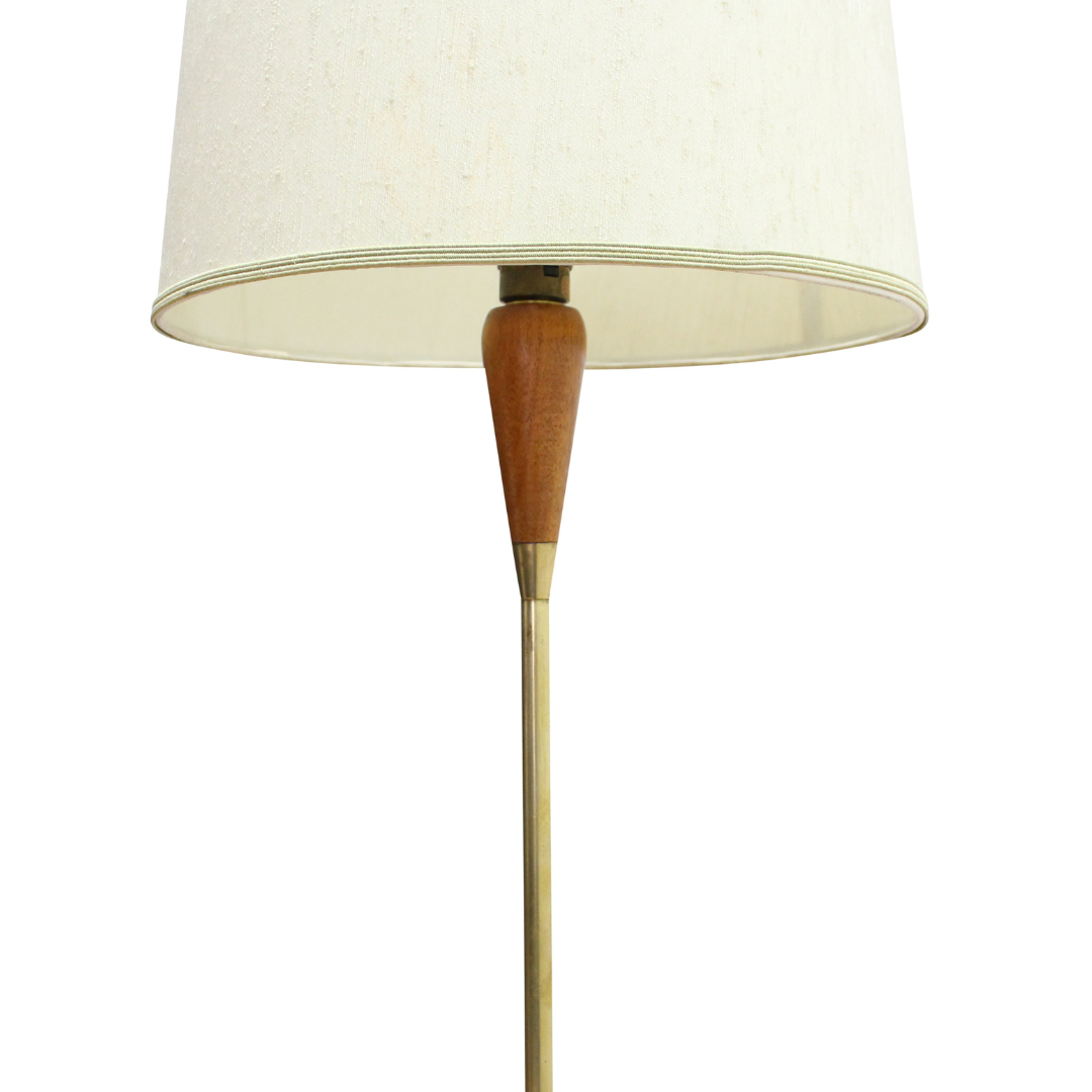 DANISH TEAK STANDING ROCKET SHAPE FLOOR LAMP & SHADE