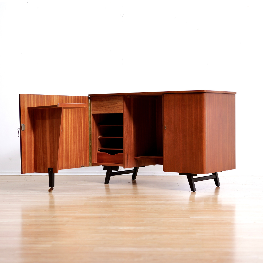 MID CENTURY TEAK FOLDING HOME OFFICE DESK