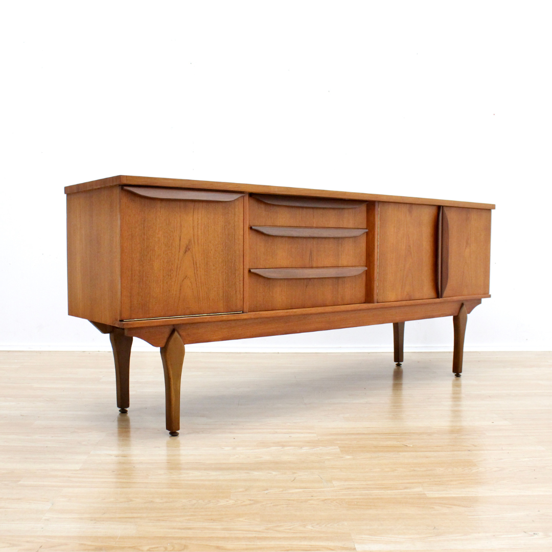 MID CENTURY TEAK CREDENZA BY JENTIQUE FURNITURE