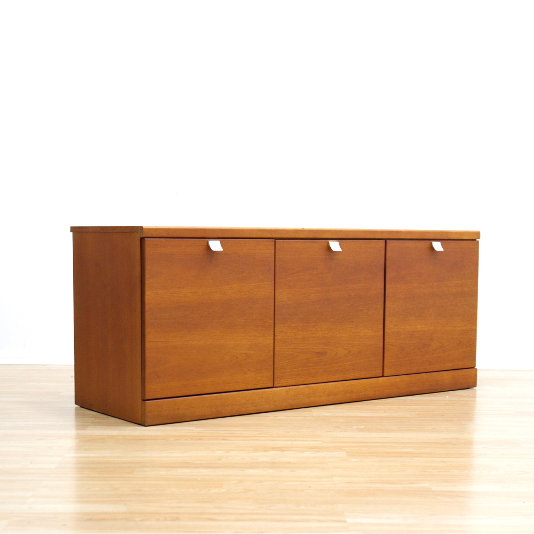 MID CENTURY LOW TEAK CREDENZA BY WHITE & NEWTON