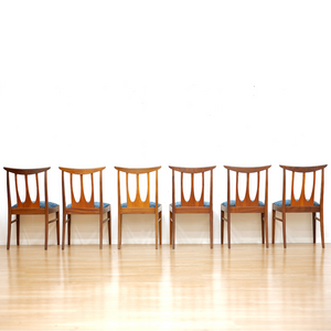 SET OF SIX MID CENTURY DINING CHAIRS BY G PLAN IN BLUE