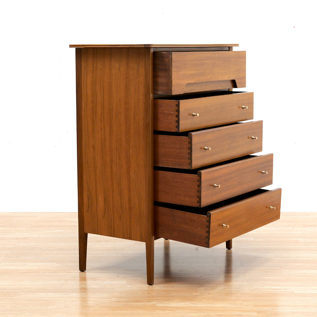 LARGE MID CENTURY TALLBOY DRESSER BY A. YOUNGER LTD