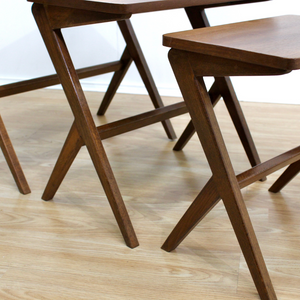 MID CENTURY WALNUT NESTING TABLES BY BENGT RUDA
