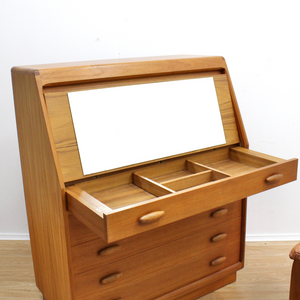 DANISH MODERN TEAK SECRETARY DESK BY BENT MØLLER JØRGENSEN FOR DYRLUND FURNITURE