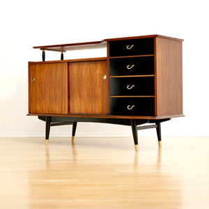 MID CENTURY TOLA & BLACK CREDENZA BY STONEHILL FURNITURE