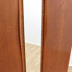 MID CENTURY TEAK ARMOIRE & MIRROR BY AUSTINSUITE