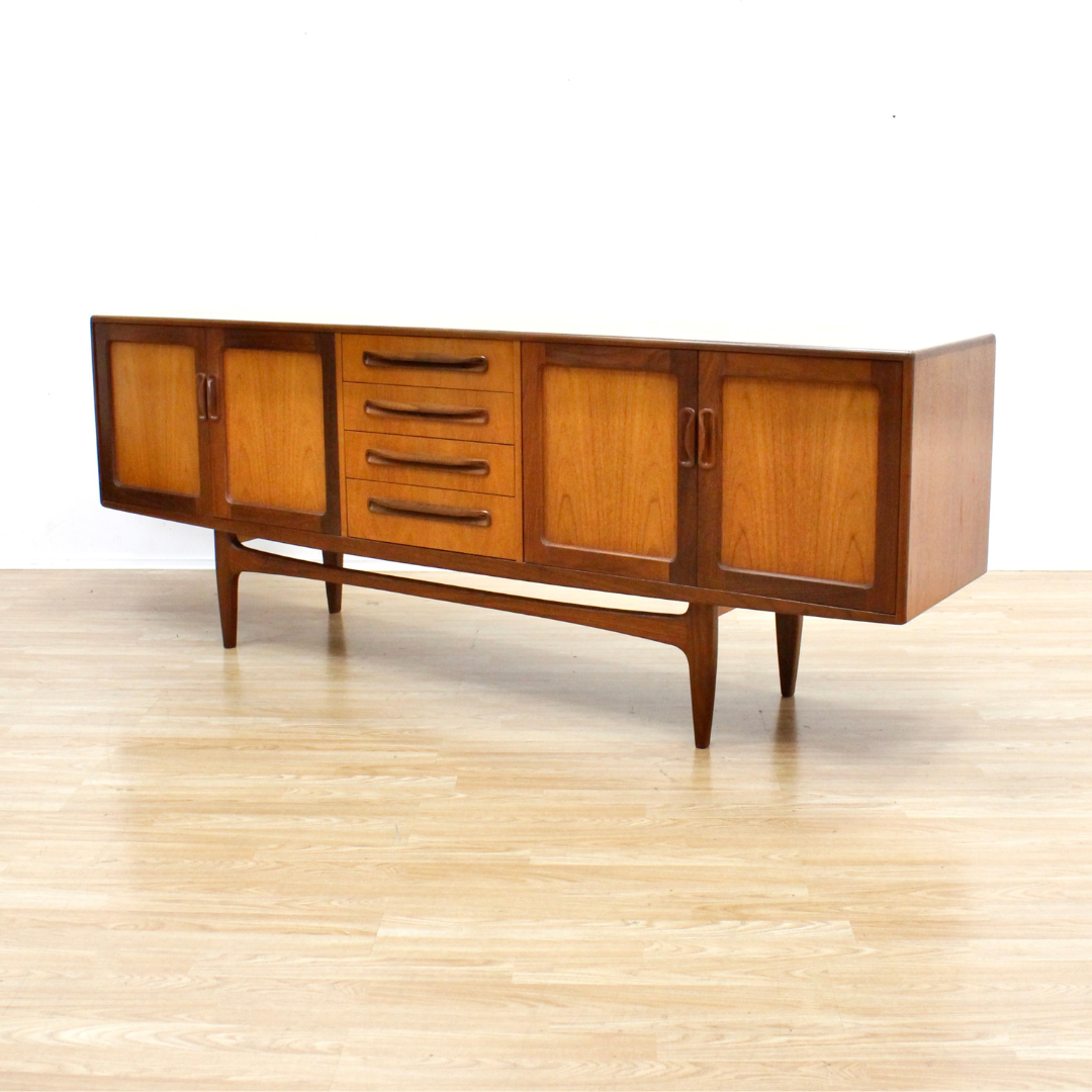 LONG MID CENTURY TEAK CREDENZA BY VB WILKINS FOR G PLAN