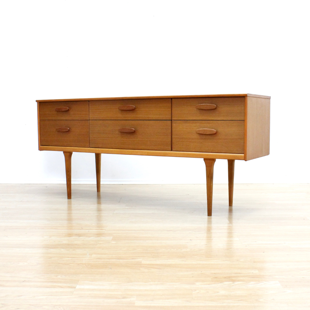 MID CENTURY SIX DRAWER DRESSER BY AUSTINSUITE FURNITURE