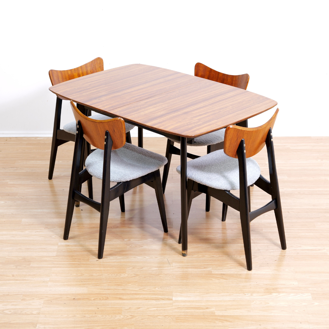1950S DINING TABLE & BUTTERFLY CHAIRS BY BEAUTILITY FURNITURE